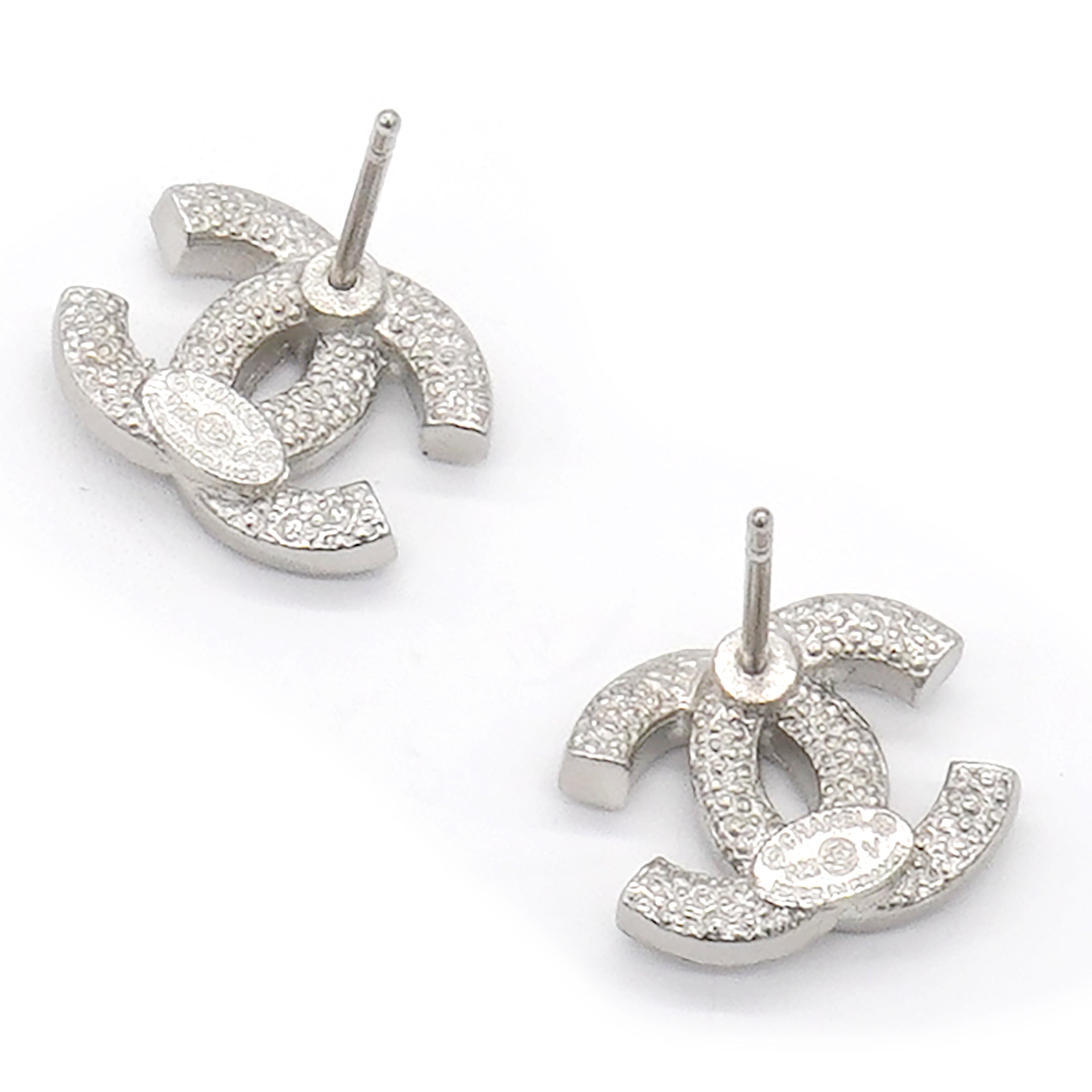 Logo Earrings Silver/Crystal