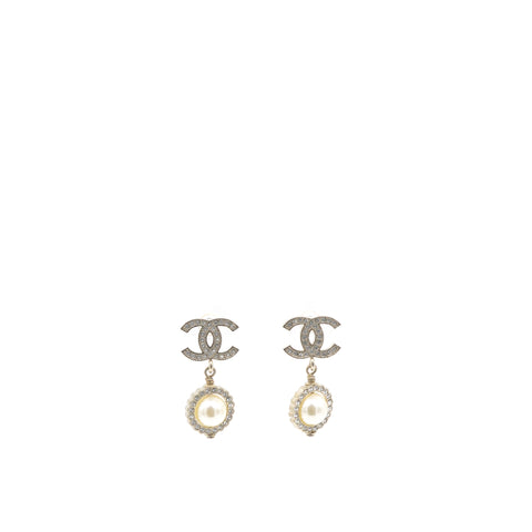 Pearl CC Drop Earrings