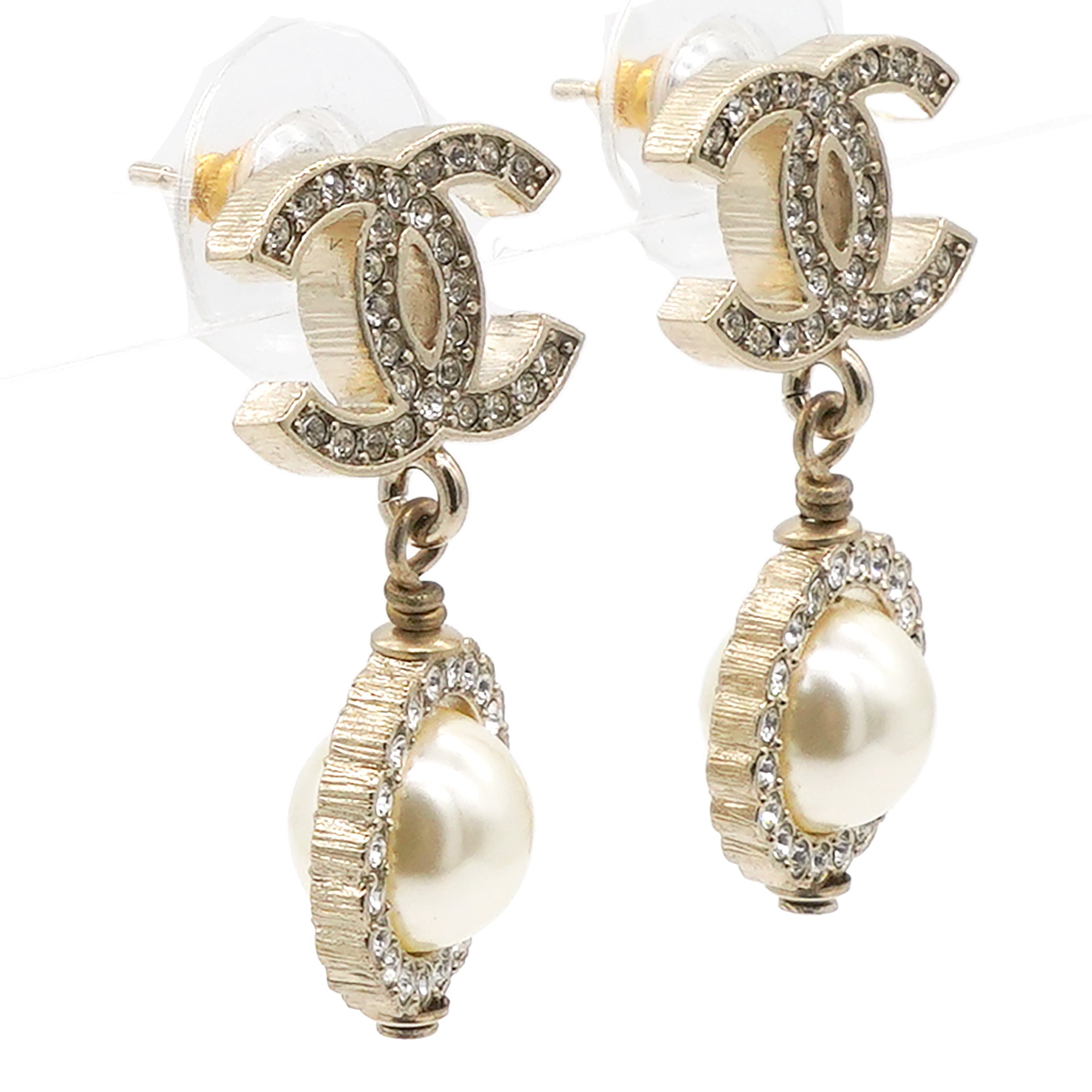 Pearl CC Drop Earrings