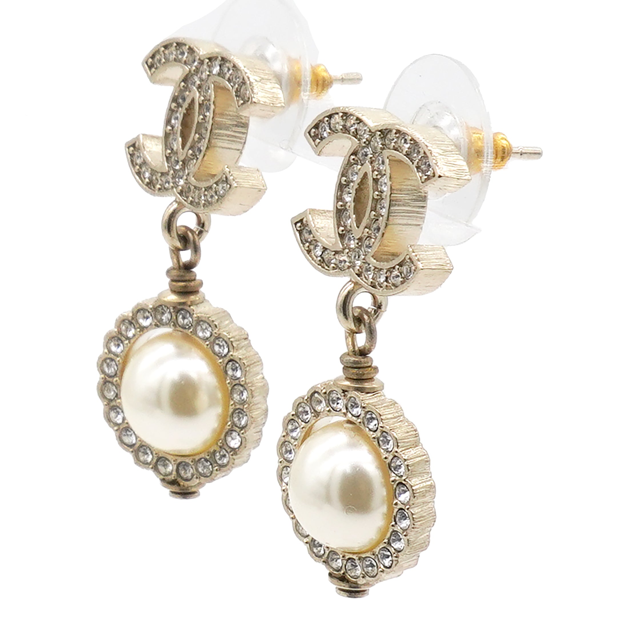 Pearl CC Drop Earrings