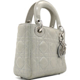 Grey Shimmering Leather Mini Lady Dior Tote