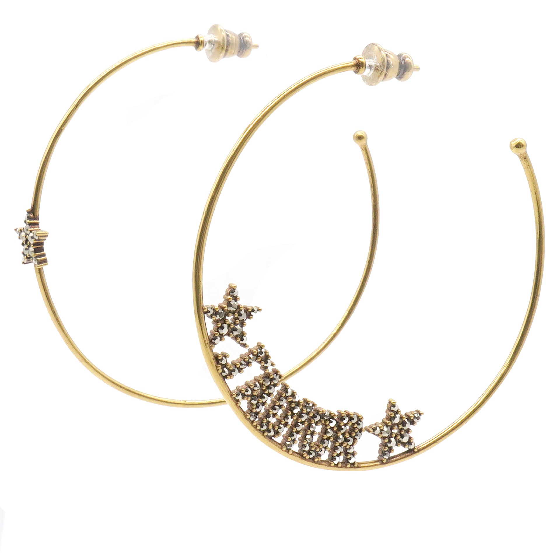 Metal J'Adior Hoop Earrings Aged