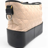 Aged Quilted Gabrielle Hobo Beige Black