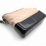 Aged Quilted Gabrielle Hobo Beige Black