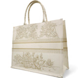 Canvas Embroidered Large Around The World Book Tote Gold