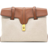 Small 16 Bag In Textile And Natural Calfskin Natural