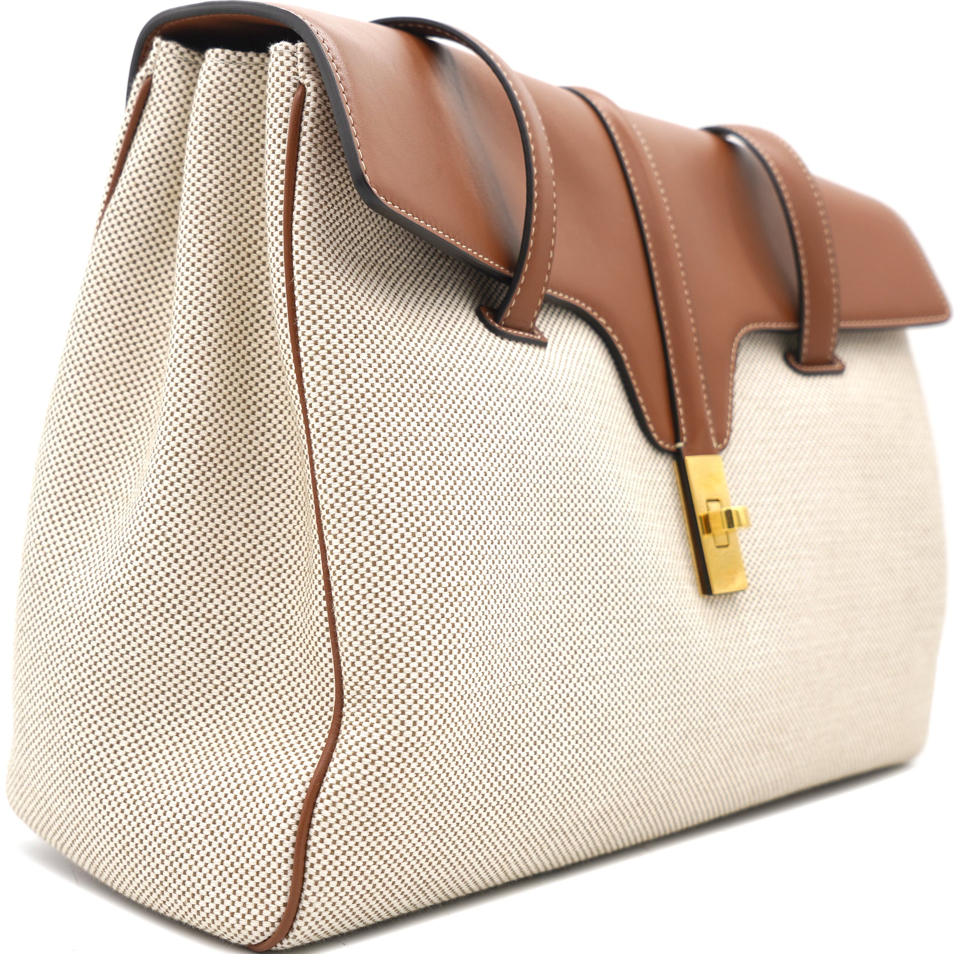 Small 16 Bag In Textile And Natural Calfskin Natural