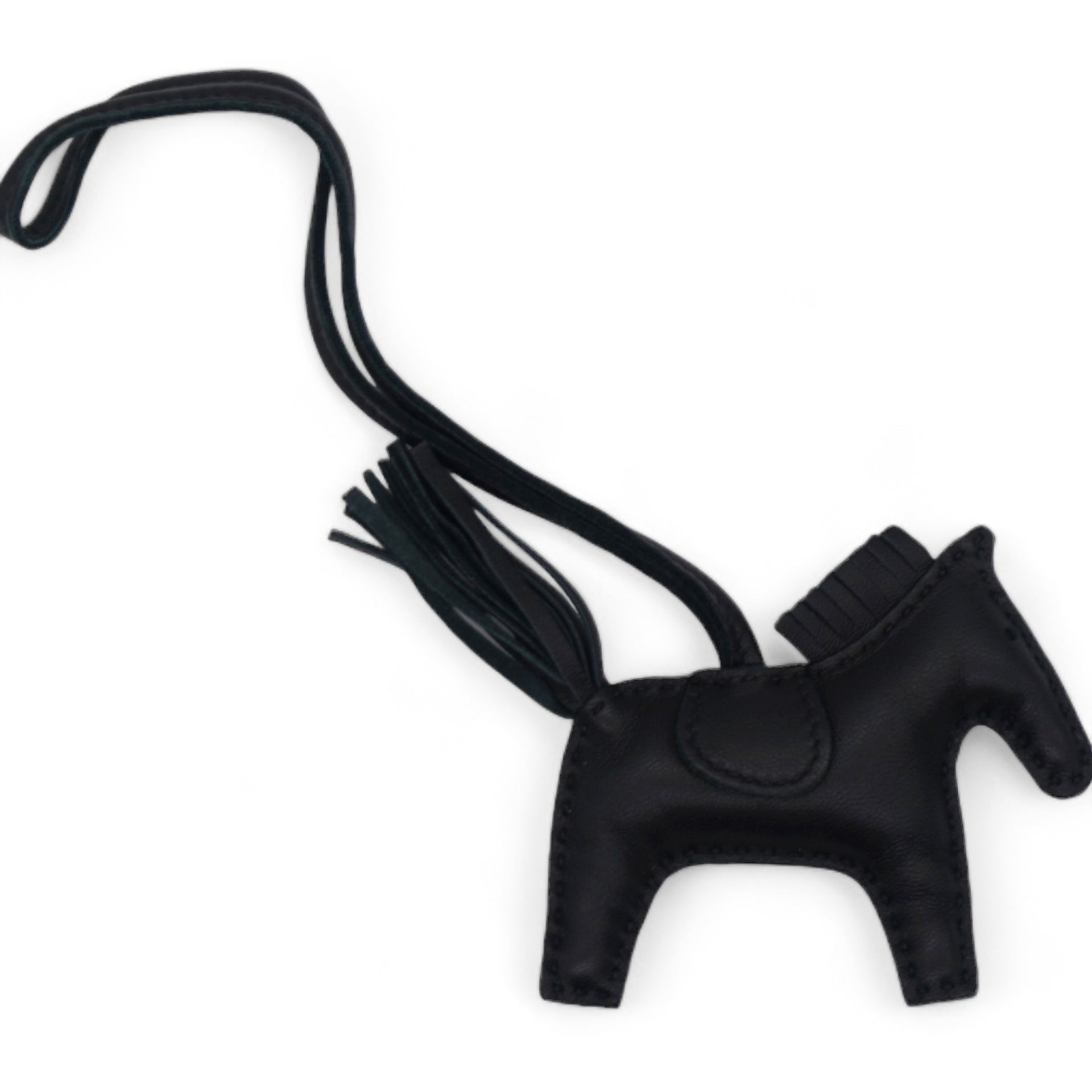 Noir Lambskin Rodeo PM Horse Bag Charm