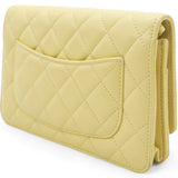 Caviar Quilted Mini Wallet On Chain WOC Yellow