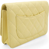 Caviar Quilted Mini Wallet On Chain WOC Yellow