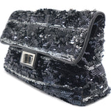 Reissue Sequin Medium Flap Bag Black/Silver