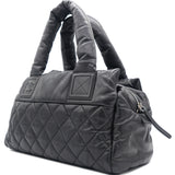 Leather Coco Cocoon Zipped Tote Black