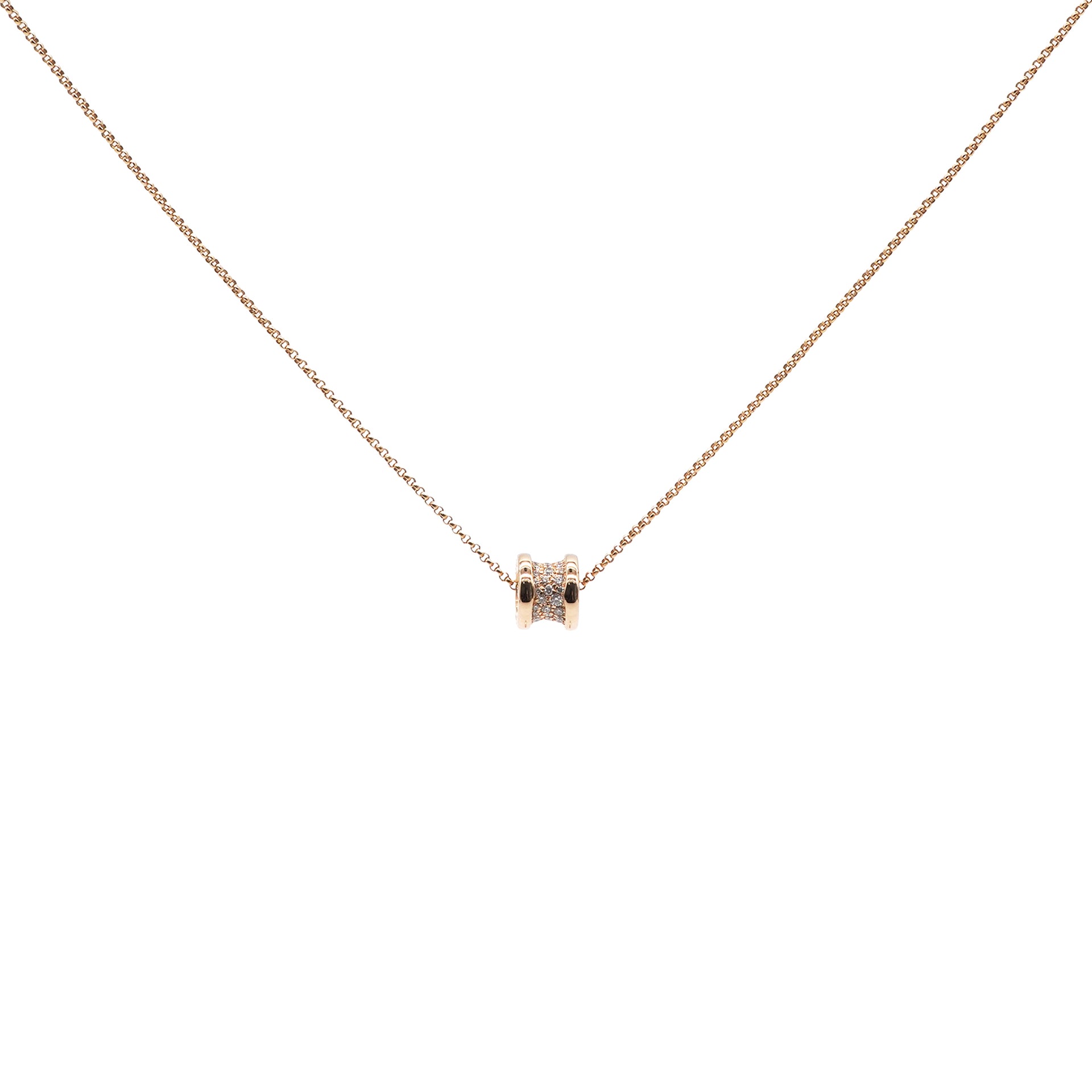 18K Rose Gold Diamond B.Zero Pendant Necklace