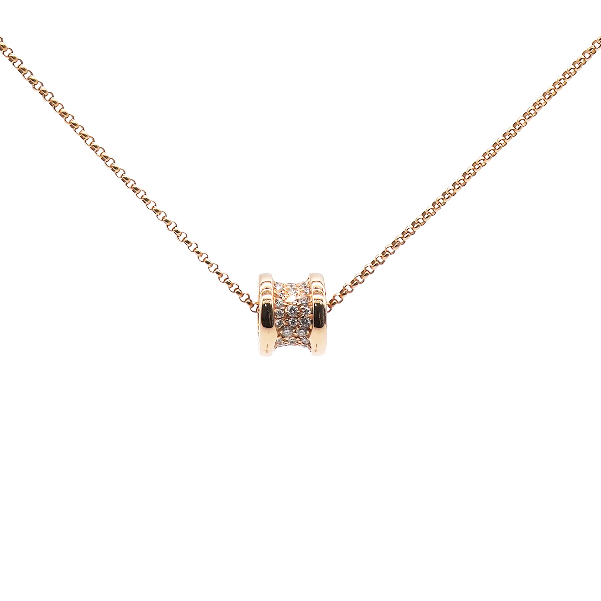 18K Rose Gold Diamond B.Zero Pendant Necklace