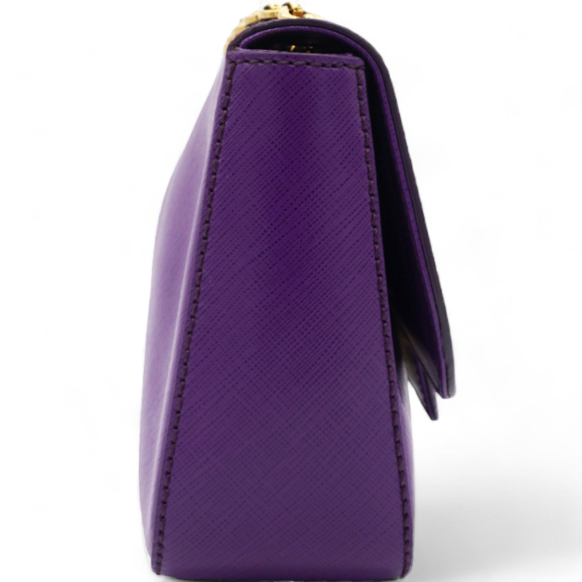 Purple Leather Gancini Flap Bag