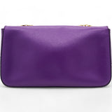 Purple Leather Gancini Flap Bag