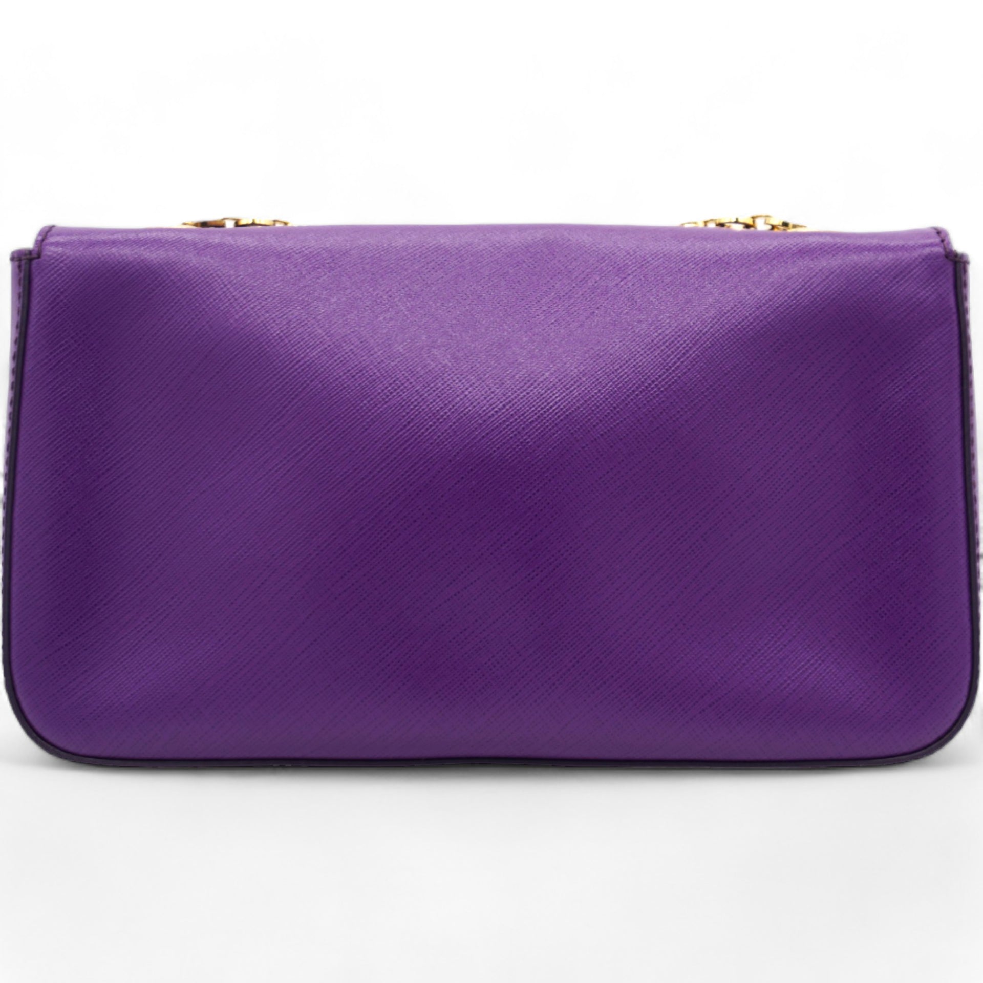 Purple Leather Gancini Flap Bag