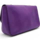 Purple Leather Gancini Flap Bag