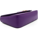 Purple Leather Gancini Flap Bag