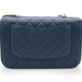 Matelasse Coco Mark Chain Caviar Shoulder Bag Navy