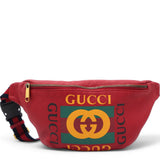 Grained Calfskin Logo Belt Bag Hibiscus Red