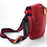 Grained Calfskin Logo Belt Bag Hibiscus Red