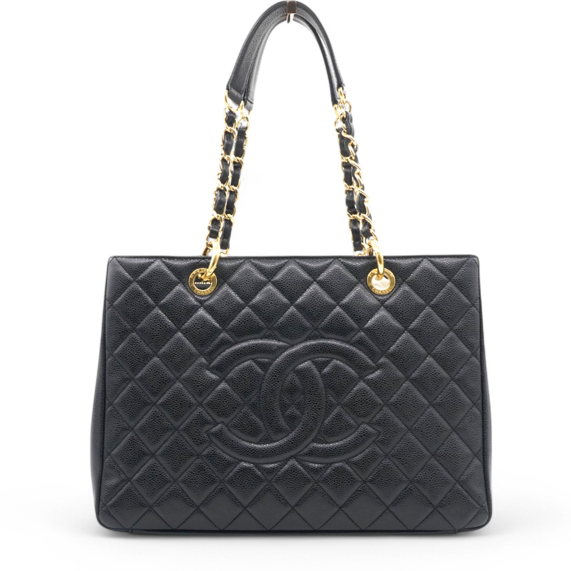 Caviar Quilted Grand Shopping Tote GST Black