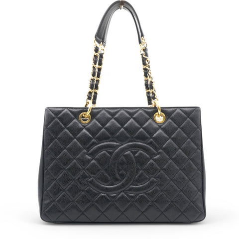 Caviar Quilted Grand Shopping Tote GST Black