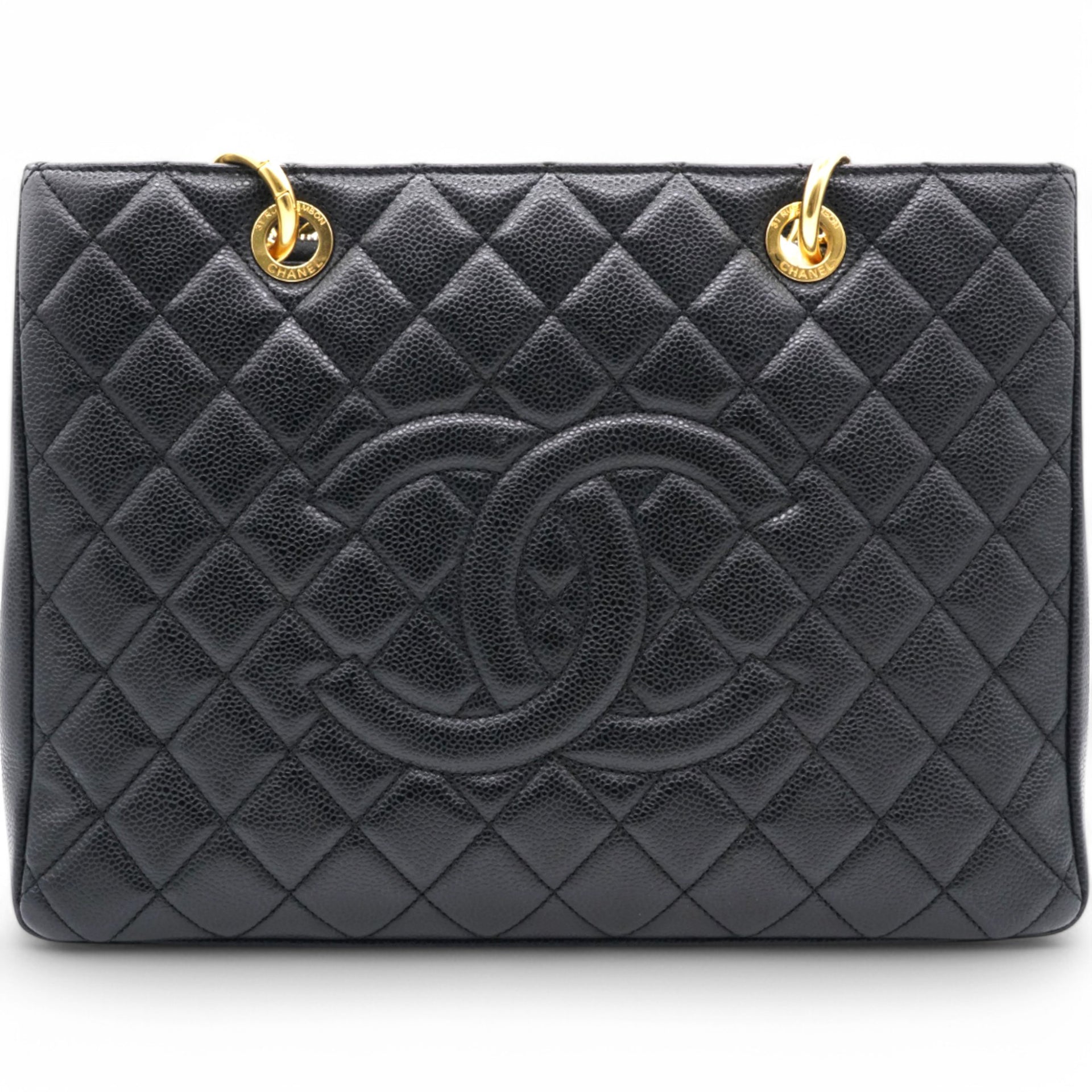 Caviar Quilted Grand Shopping Tote GST Black