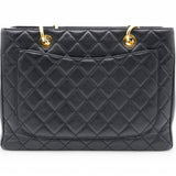 Caviar Quilted Grand Shopping Tote GST Black