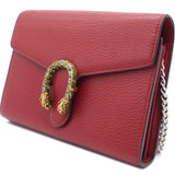 Red Leather Dionysus Wallet On Chain