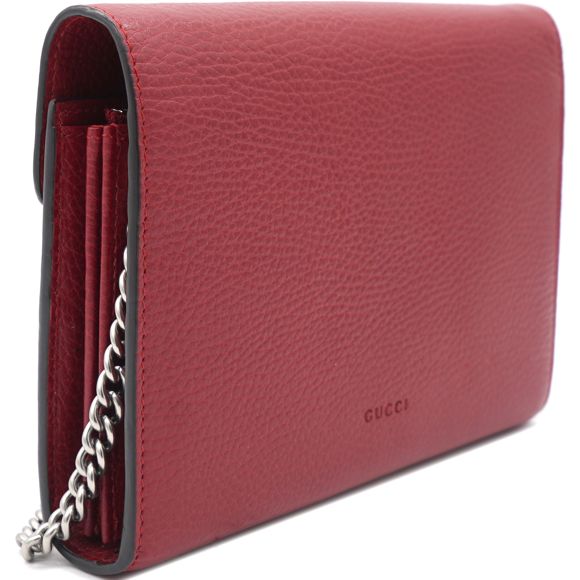 Dionysus chain wallet leather crossbody bag Gucci Red in Leather - 29745357