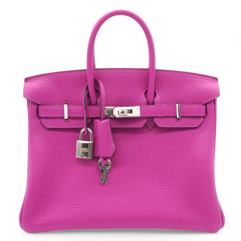 Chevre Mysore Horseshoe Birkin 25 Rose Pourpre