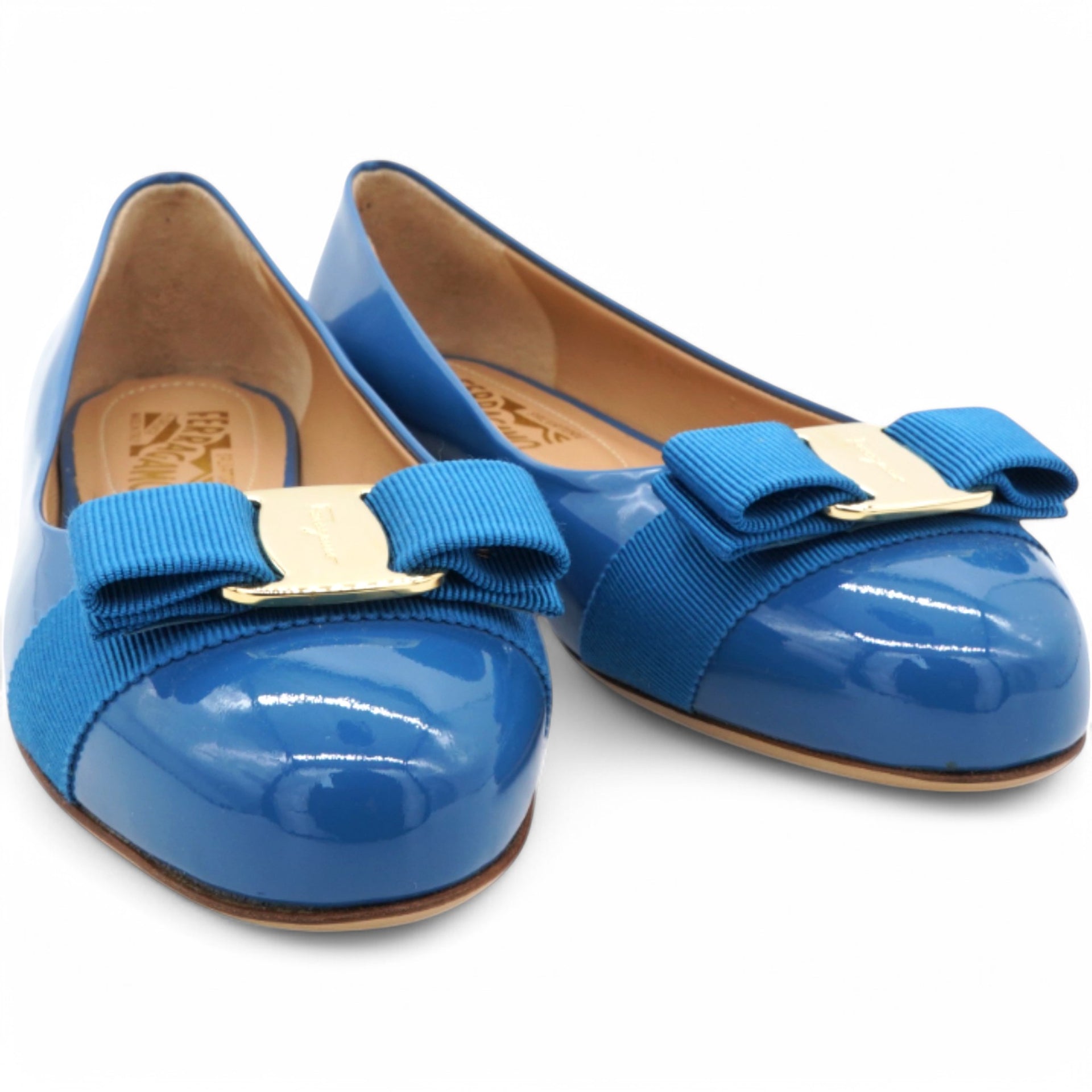 Blue Patent Leather Varina Ballet Flats Size7/38