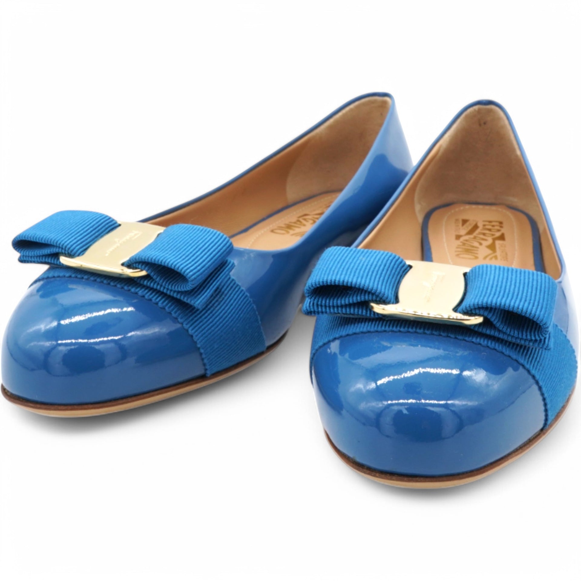 Blue Patent Leather Varina Ballet Flats Size7/38