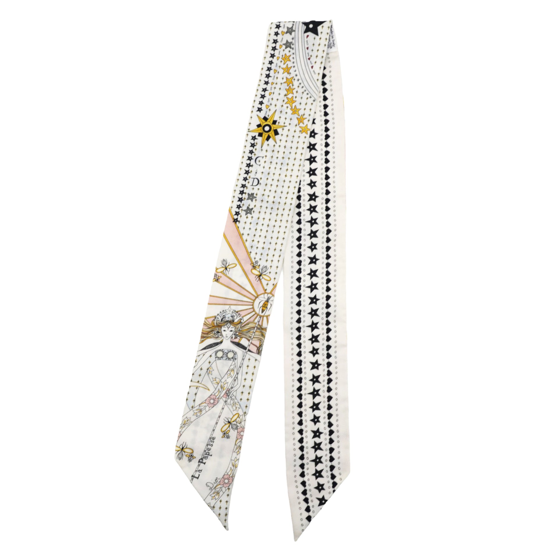 Silk High Priestess Tarot Mitzah Scarf Off White