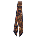 Muffler/Scarf Black Mitzah Silk Animal Pattern Giraffe Twilly