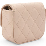 Caviar Quilted Micro Clutch With Chain Light Beige