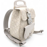 HOMME Oblique Jacquard Calfskin Mini Saddle Backpack Beige