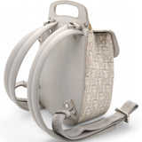 HOMME Oblique Jacquard Calfskin Mini Saddle Backpack Beige