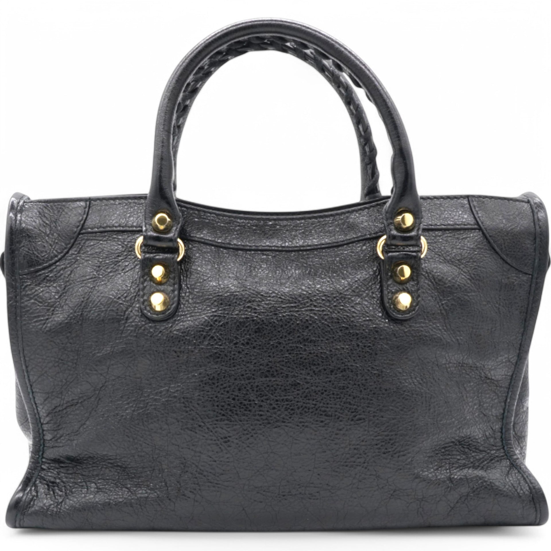 Agneau Classic Gold Hardware Small City Black