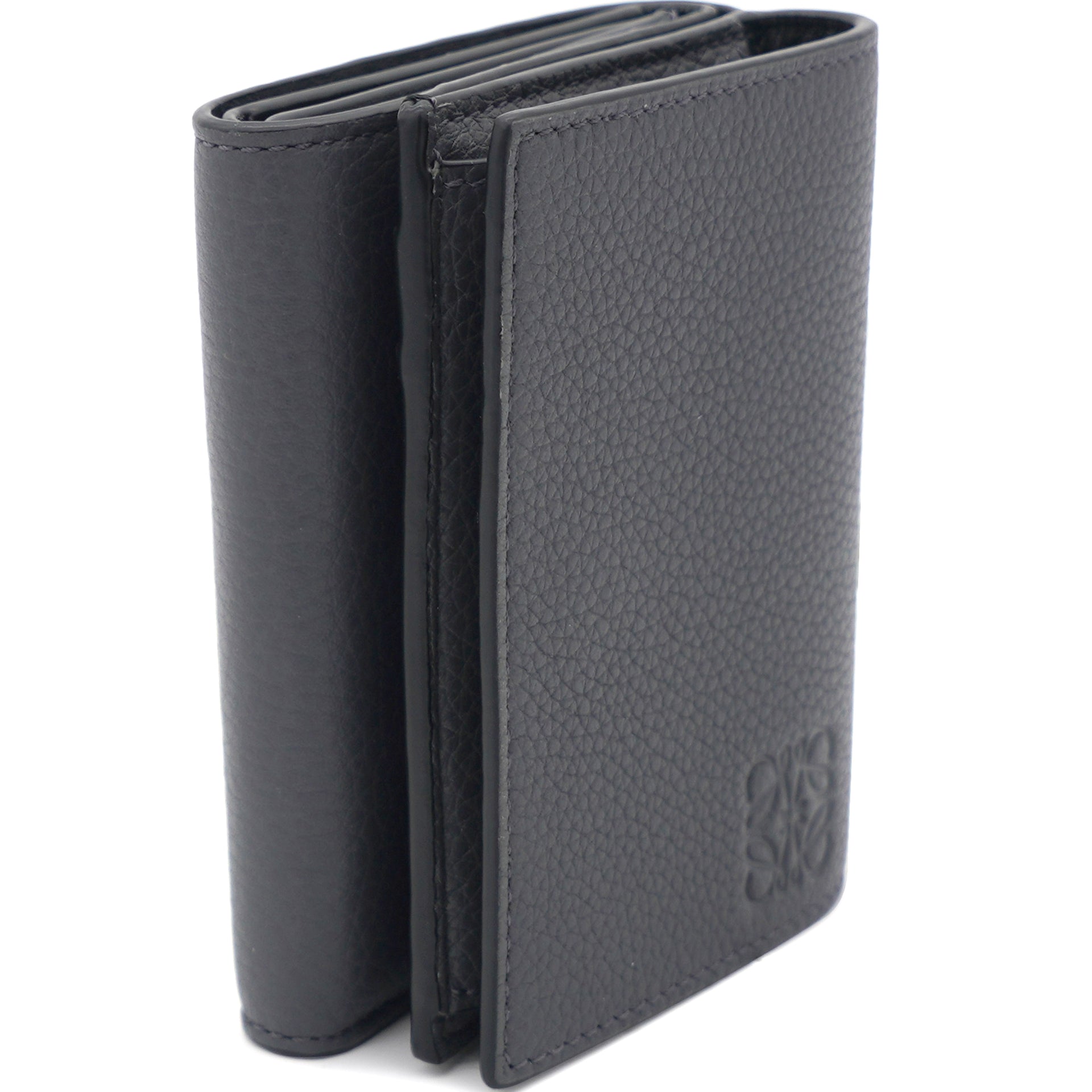 Trifold Wallet Soft Grained Calfskin Anthracite