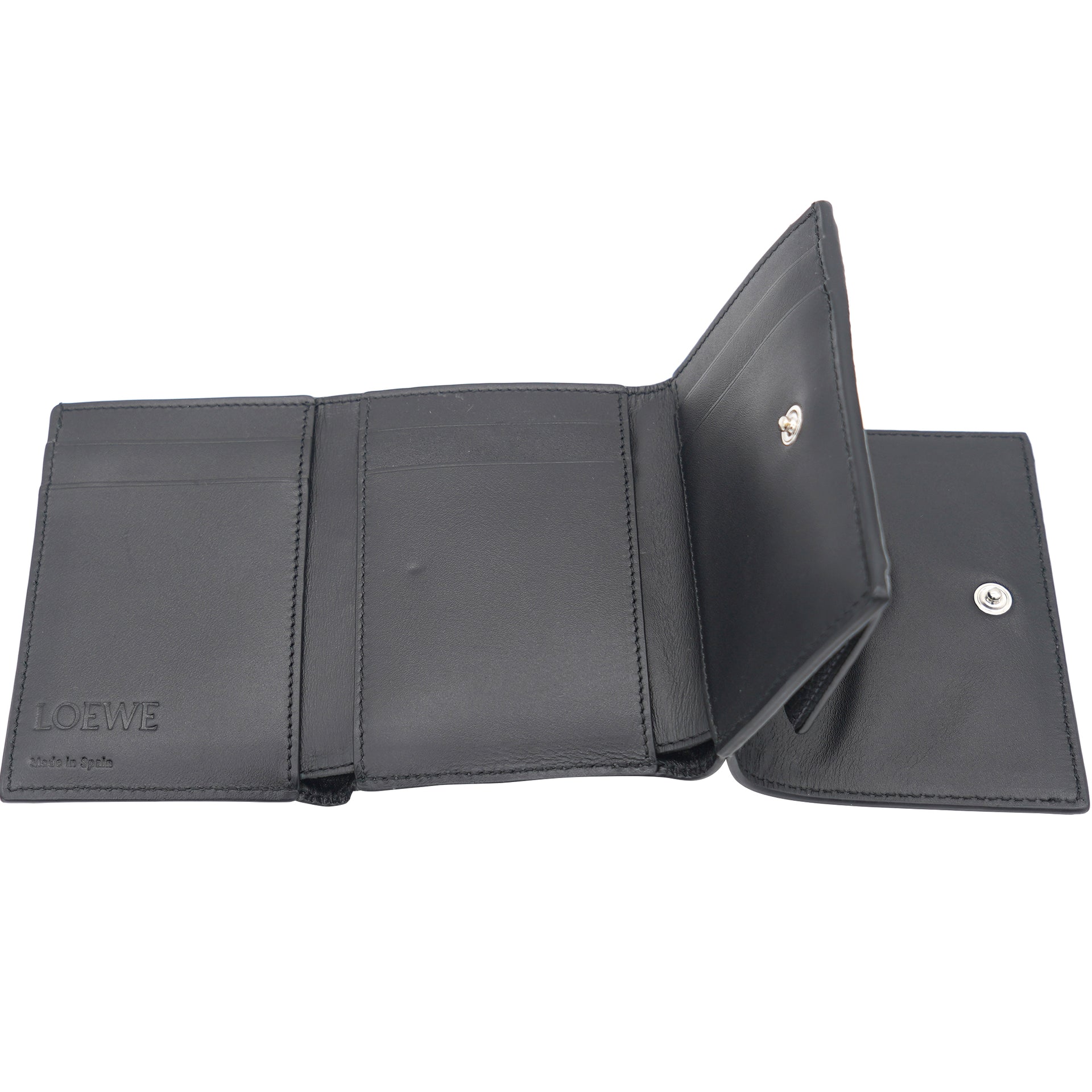 Trifold Wallet Soft Grained Calfskin Anthracite