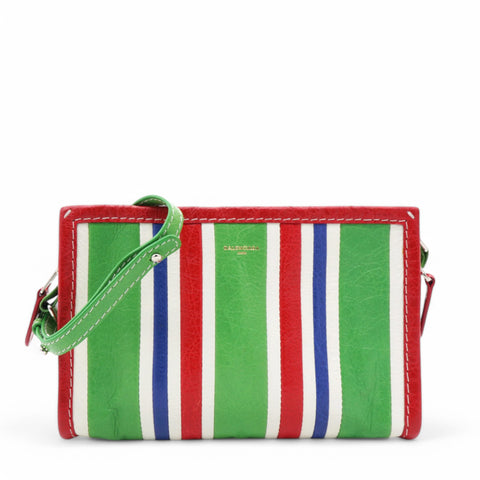 Veau Arena Multicolore Bazar Strap Clutch Green Blue Red White