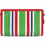 Veau Arena Multicolore Bazar Strap Clutch Green Blue Red White