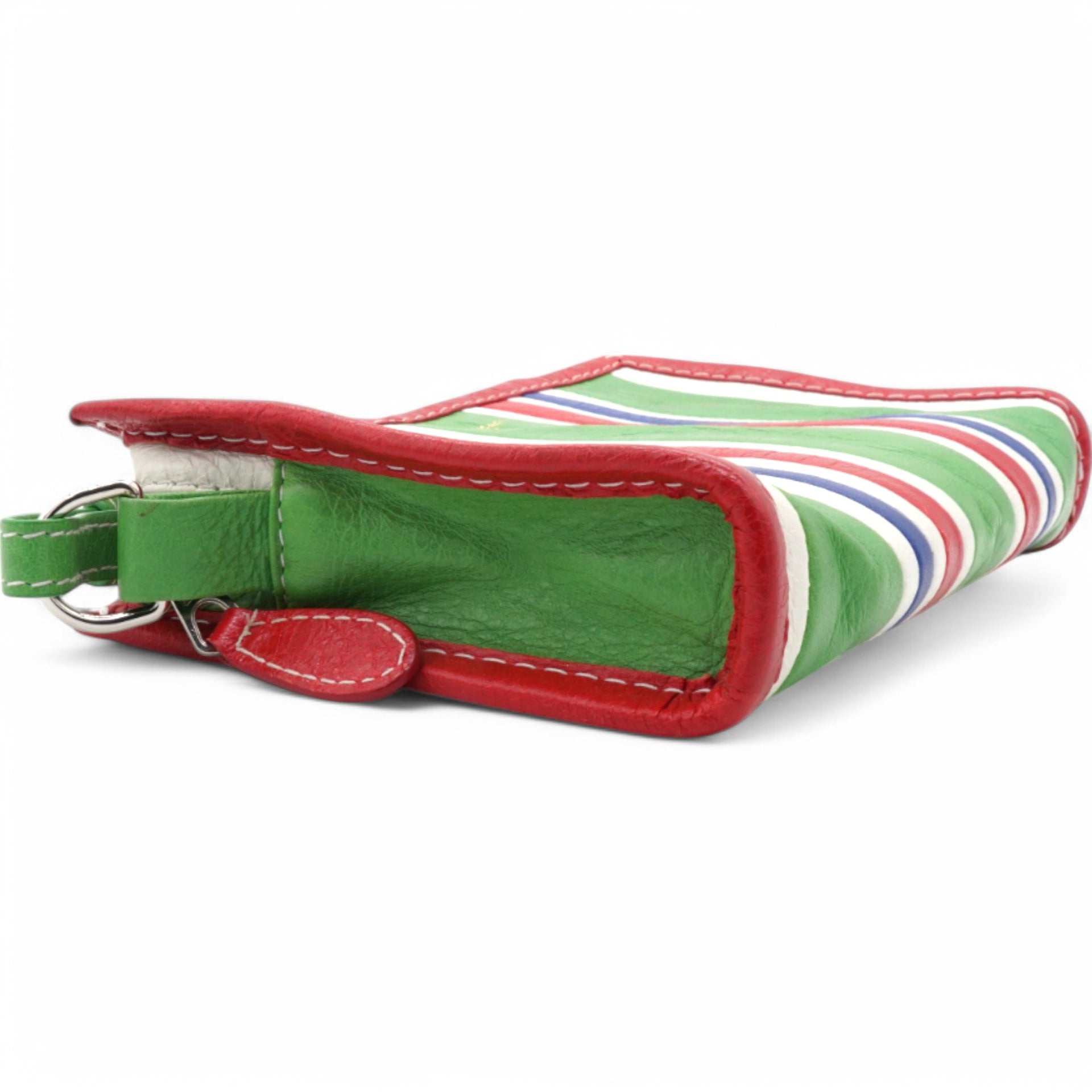 Veau Arena Multicolore Bazar Strap Clutch Green Blue Red White