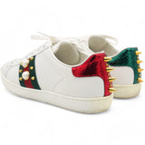 Ace Studded White / Red / Green Leather 36