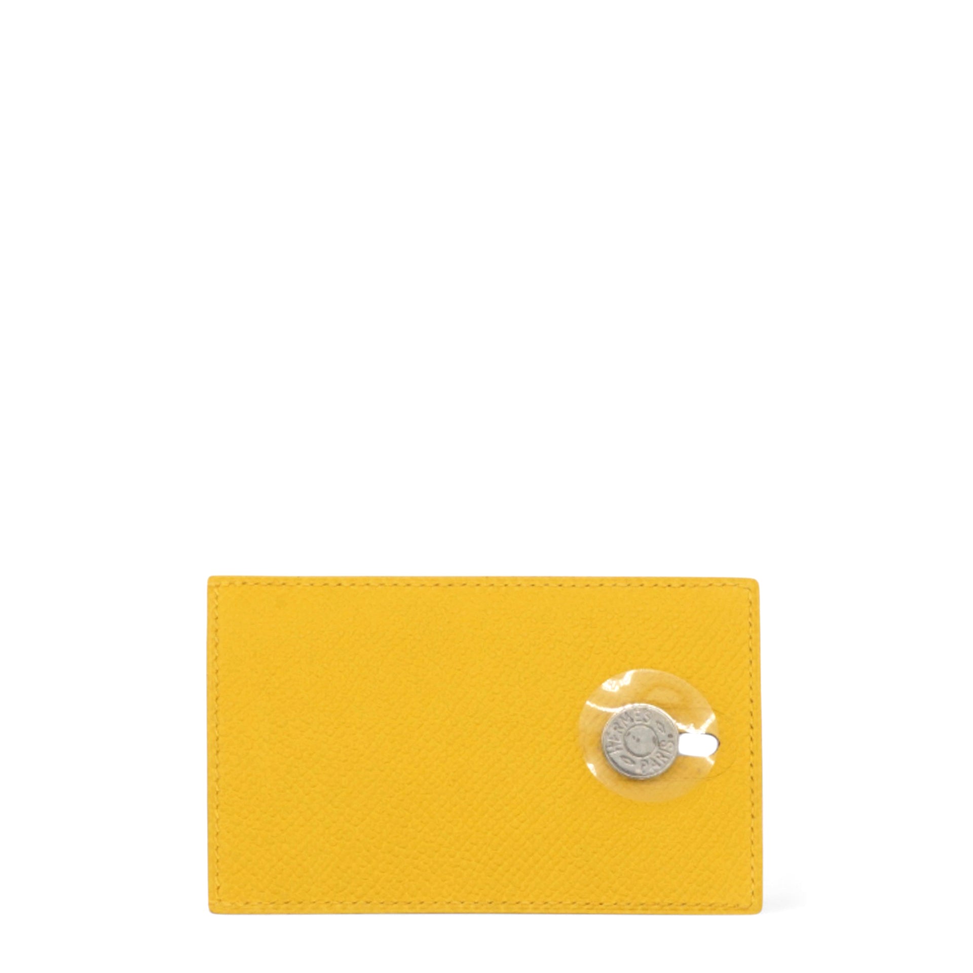 Lime Yellow Leather Card Holder