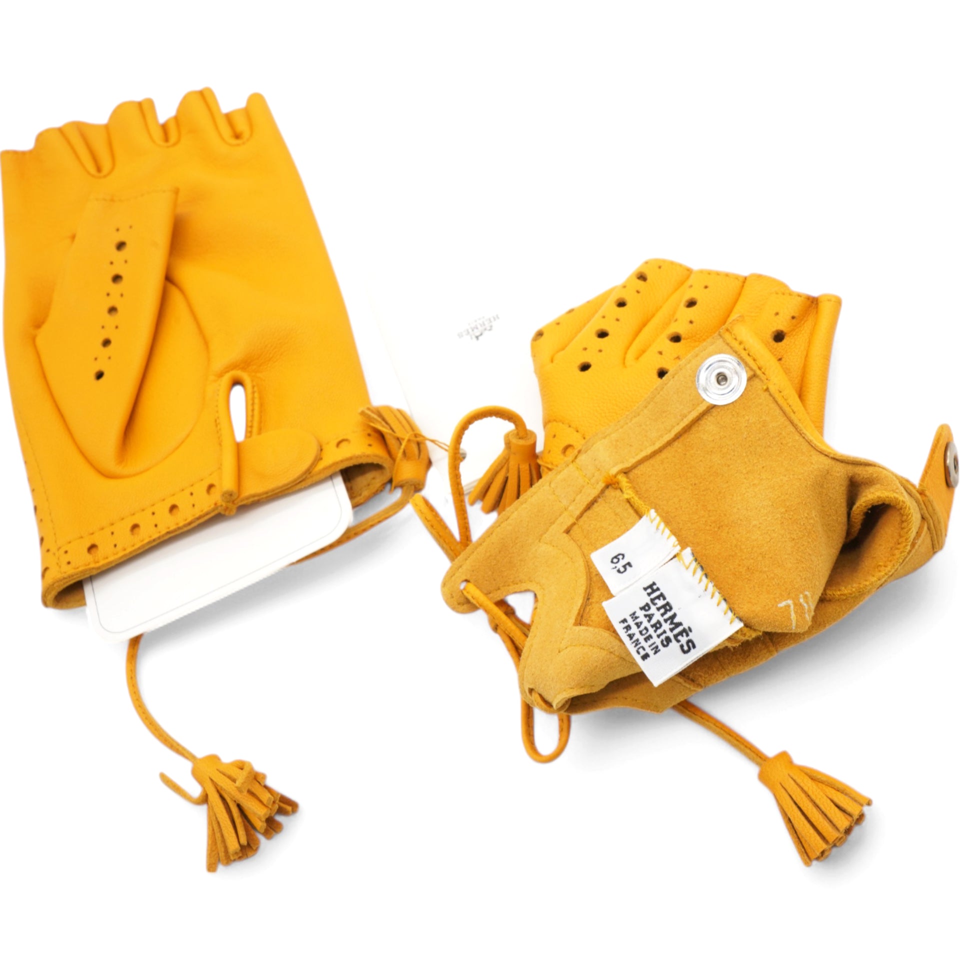 Yellow Leather Gloves