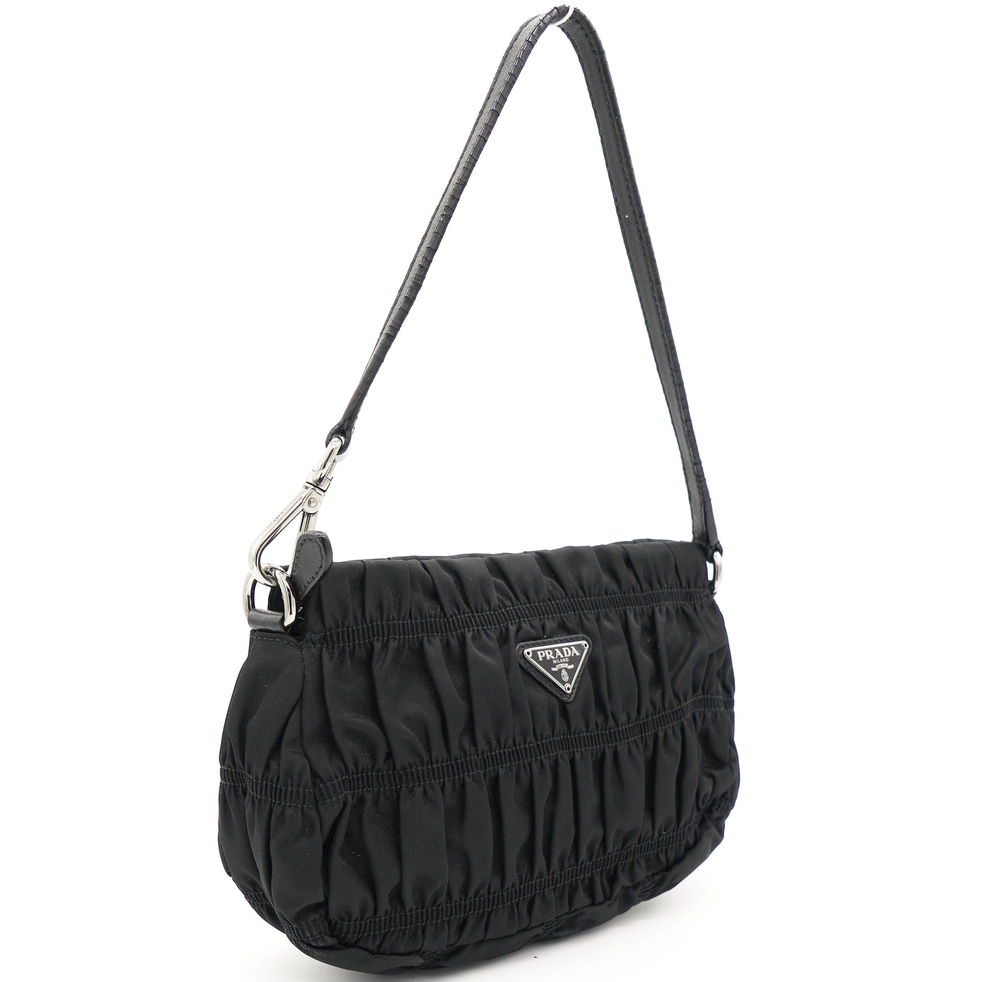 Tessuto Nylon Gaufre Shoulder Bag Noir